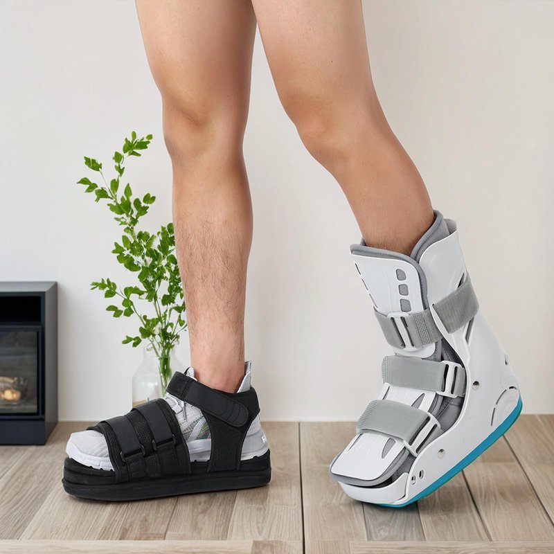 Pryqutia Shoe Leveler Shoe Balancer for Use with Fracture Boots and Uneven Legs, Shoe Lift with Adjustable Height Left or Right Foot (Small)