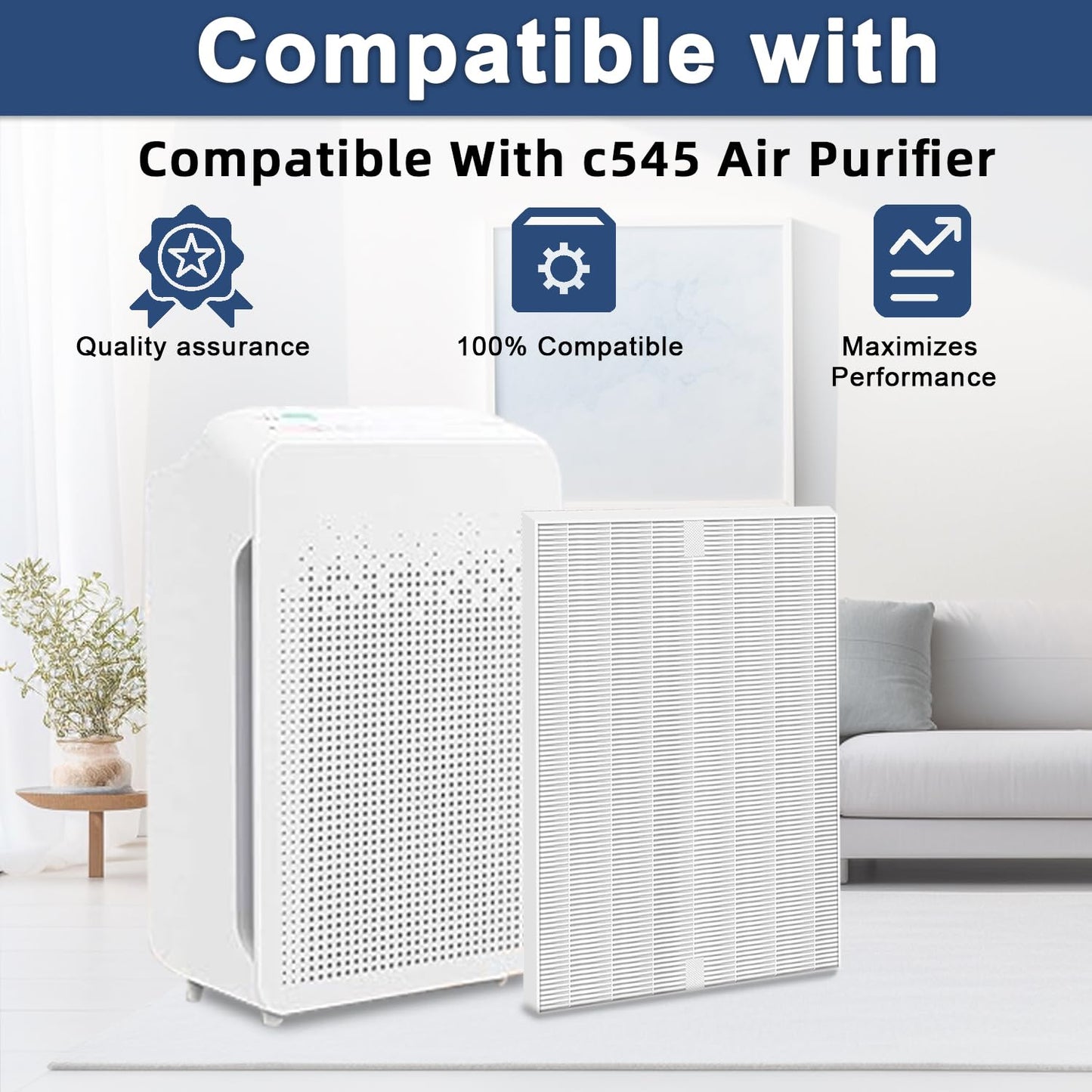 Amboseli 10 Pack C545 H13 HEPA Replacement Filter S Compatible with Winix C545 Air Purifi-er, Replaces Part 1712-0096-00 and 2522-0058-00