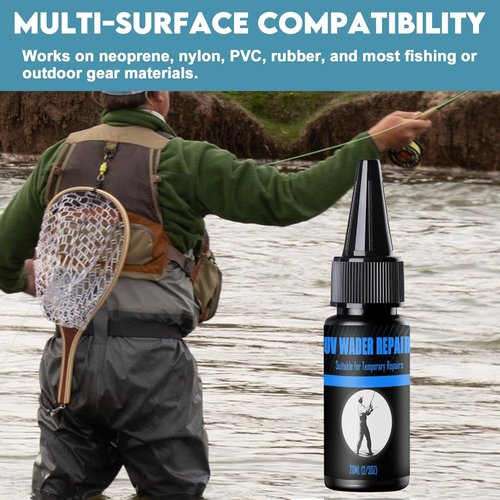 Eupheng UV Wader Repair Glue - Instant Sunlight-Curing Sealant for Waterproof Fishing Waders