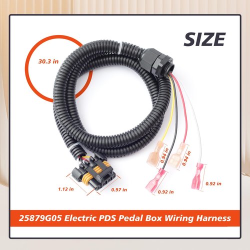 Mhrxusd 6811 Pedal Box Wiring Harness Pedal Box Wiring Harness Compatible with EZGO Electric Golf Cart PDS 2000-2023, Replaces for 6811 BP-6811 25879G05 25879-G05