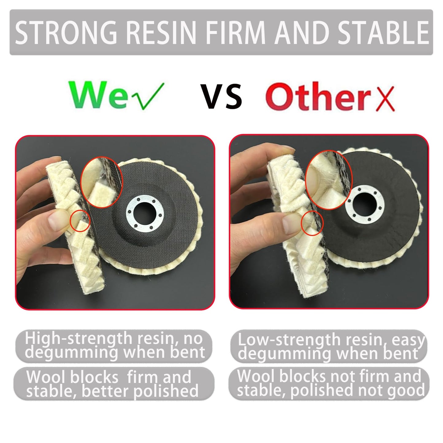 Wool Felt Flap Polishing Disc, Wool Felt Flap Discs Polishing Wheel, 4.5 Inch Wool Polishing Wheel for Angle Grinder, Metal, Marble, Stone, Furniture, Car Wax (2)