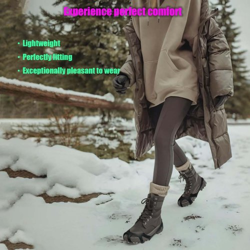 Upgraded Tungsten Crampon, Fashion Ice & Snow Grips with Fluorescent for Shoes and Boots, Removable Shoe Traction for Hiking, Jogging in Winter Outdoor(M/L)