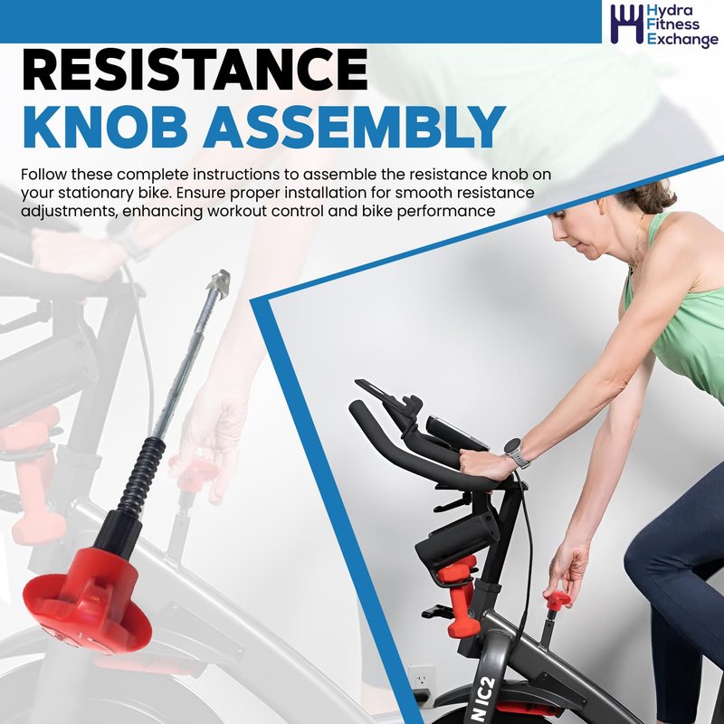 Hydra Fitness Exchange Lever Replacement Brake Knob Assembly for IC2 Stationary Bike Exercise Machines | Universal Resistance Knob | Lever Knob Indoor Cycling Resistance Knob for Home Indoor Gym