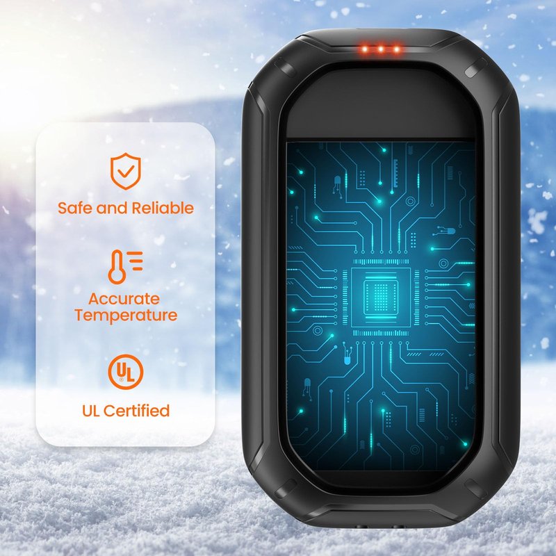 2 Pack Hand Warmers Rechargeable, 2025 New Portable Magnetic Electric with 12hrs Warmth, Double-Sided Heating Pocket Size for Outdoors, Camping - Black