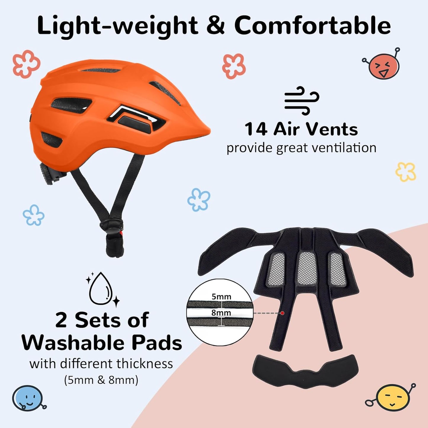 Skiennix Toddler Bike Helmet - Adjustable Multi-Sport Design for Ages Infant to Schoolchild | 2 Sizes Available