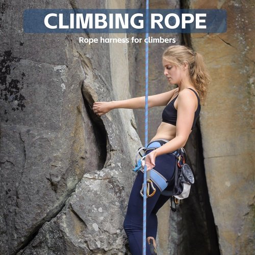 Arborist Rope- Climbing Tree Rope-1/2inch x100ft-Arborist Equipment Polyester Rope for Rock,Hiking, Camping,Swing,Tree,Rescue,Blue