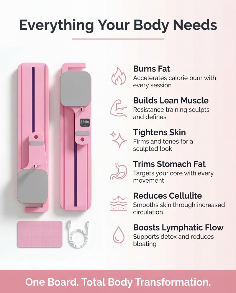 Pilates Board for Women with Resistance Cables and Mat — Electric Home Pilates Reformer with Built-in Rep Counter — Portable Full Body Core Workout Board for Beginners