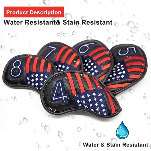 Golf Iron Head Covers Set Iron Headcover Wedge Cover Golf Iron Club Cover USA American Flag for PXG0311
