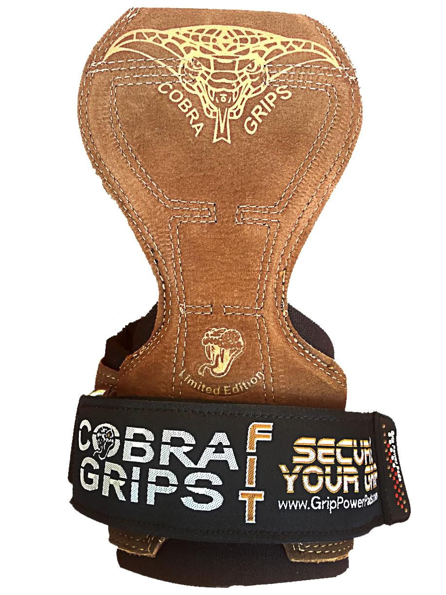 Cobra Grips FIT Leather Weight Lifting Gloves Heavy Duty Straps, Alternative to Power Lifting Hooks, Power Lifting For Deadlifts With Built in Adjustable Neoprene