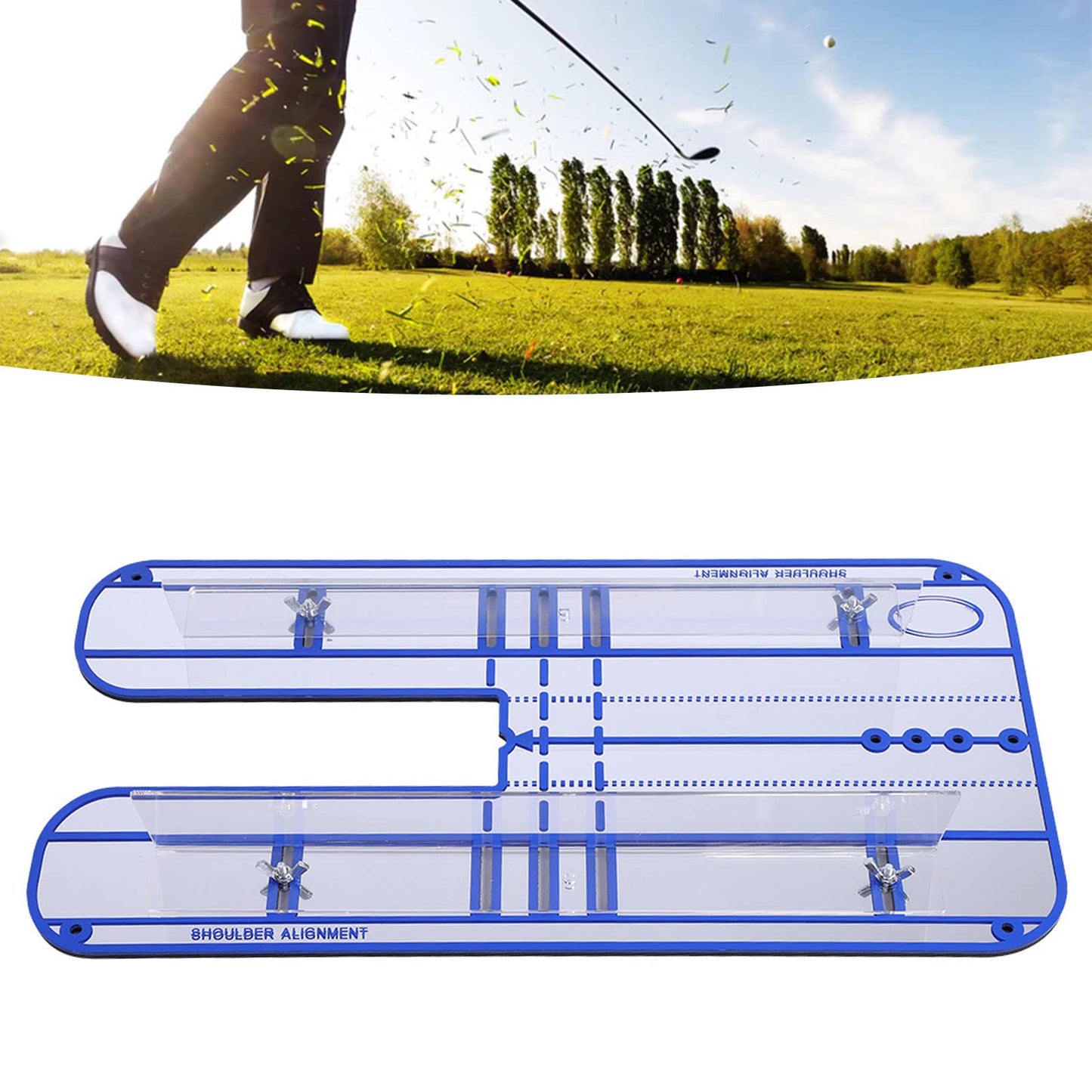 KUIDAMOS Putting Trainer Putting Mirror Training aid Acrylic Alignment Mirror with Rails for Indoor and Outdoor Golf Practice Swing Trainers