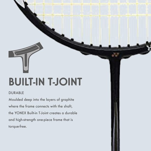 YONEX Muscle Power 29 Carbon Graphite Strung Badminton Racket with Full Racket Cover (Black/White) | for Intermediate Players | 85 Grams | Maximum String Tension - 30lbs