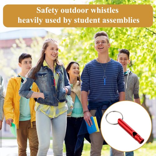 Aphumedc 200 Pcs Emergency Whistles with Keychains, Aluminum Extra Loud Survival Whistle, Bulk for Training Outdoor Sports Camping Hiking Boating Hunting, Multicolor