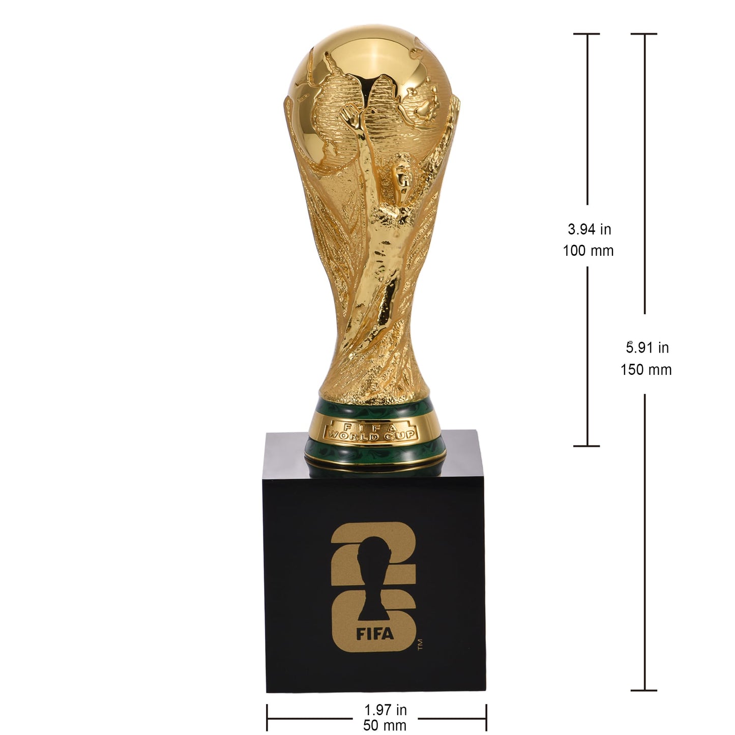 Official FIFA World Cup 2026 Edition - 5.9 Inch 3D Trophy w Acrylic Base -Timeless Collector’s Item Heavy Premium Zinc Alloy - FIFA World Cup Trophy Replica Perfect for Man Cave or Fútbol Memorabilia