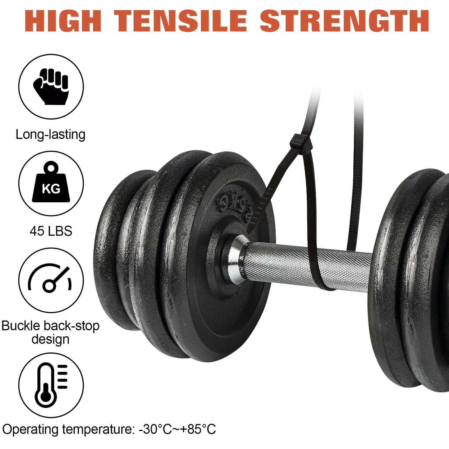 500 PCS Small Black Cable Zip Ties 10 inch, Thin Plastic Wire Zip Ties Strap for Chain Link Fence, Durable Zipties 45 LB for Machinery, Vehicles, Farms