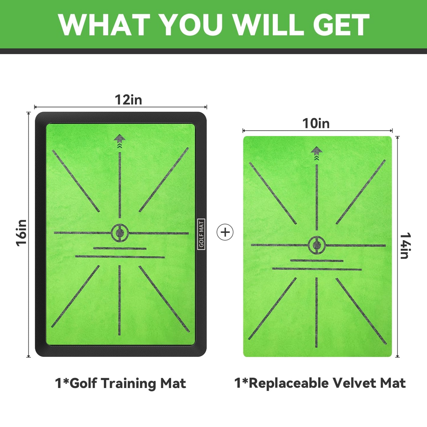 Golf Hitting Mat, Golf Practice Mat Outdoor Indoor for Training Chipping Show Swing Path, Golf Impact Turf Mat with Rubber Backing,Golf Accessories for Men,Gifts for Men/Dad/Husband