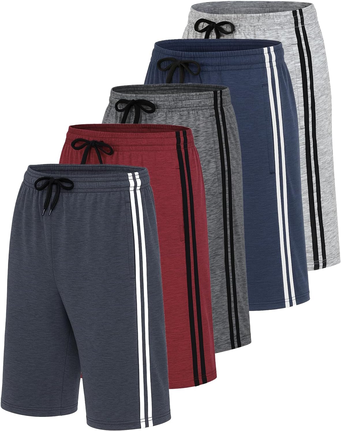 Real Essentials Men's Dry-Fit Shorts - 9" Athletic Gym & Workout Shorts with Pockets | Casual & Basketball