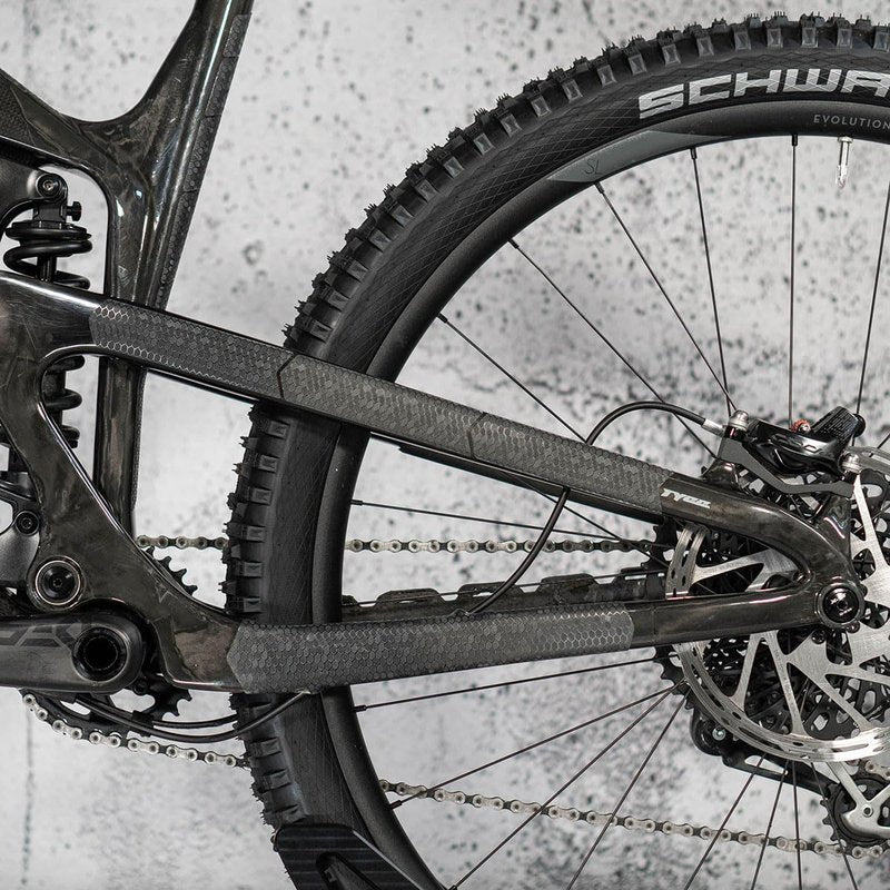 Riesel Design - Bike Rear Triangle Frame Protection Tape, for Chainstays and Seatstays, Protection Against Scratches and Abrasions - Easy Installation, No Tools Required - Chain:Tape 3000 - Clear