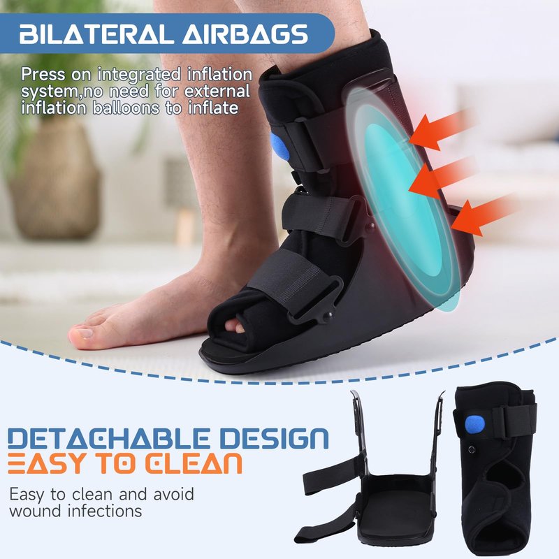 Short Walking Boot Fracture Boot Air Walker Boot for Orthopaedic Boot for Sprained Ankle, Walker Brace for Broken Foot Achilles Tendon Injury (Medium)