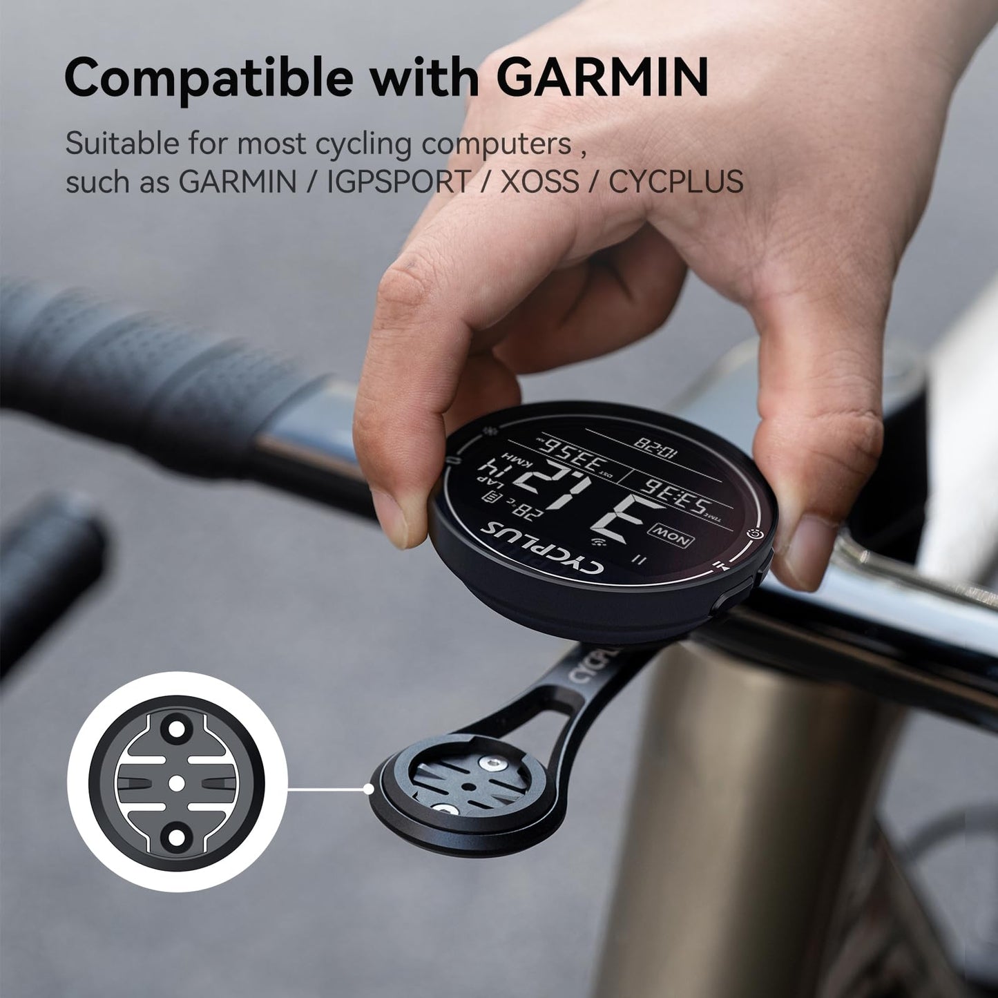 CYCPLUS Out Front Bike Mount Z3, Cycling Computer Bicycle Mount Compatible with Garmin/Igpsport/Xoss Cycling Computer