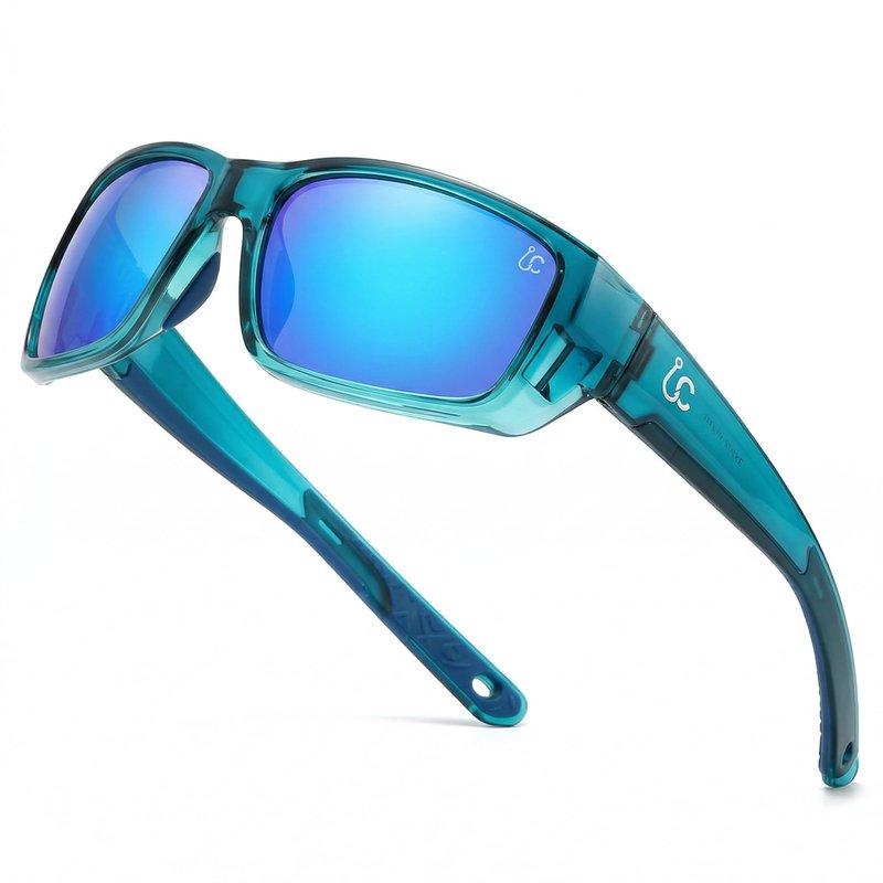 CATCHRO Green Men’s Sunglasses Polarized – Floating Black Glasses with TAC 1.1mm UV400 Blue Mirror Lens, Lightweight TR90 Frame – Premium Fishing Glasses & Outdoor Mens Sunglasses