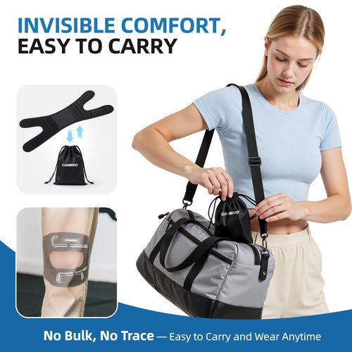 CAMBIVO Patella Tendon Support Knee Brace for Women & Men, Adjustable Knee Strap with Gel Pad & Side Stabilizers, Breathable Lightweight Knee Support for Running, Training & Daily Use (Black, L/XL)