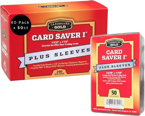Cardboard Gold Card Saver 1 - 2000 Count Semi-Rigid Trading Card Protectors | PSA-Approved for Baseball & Sports Cards