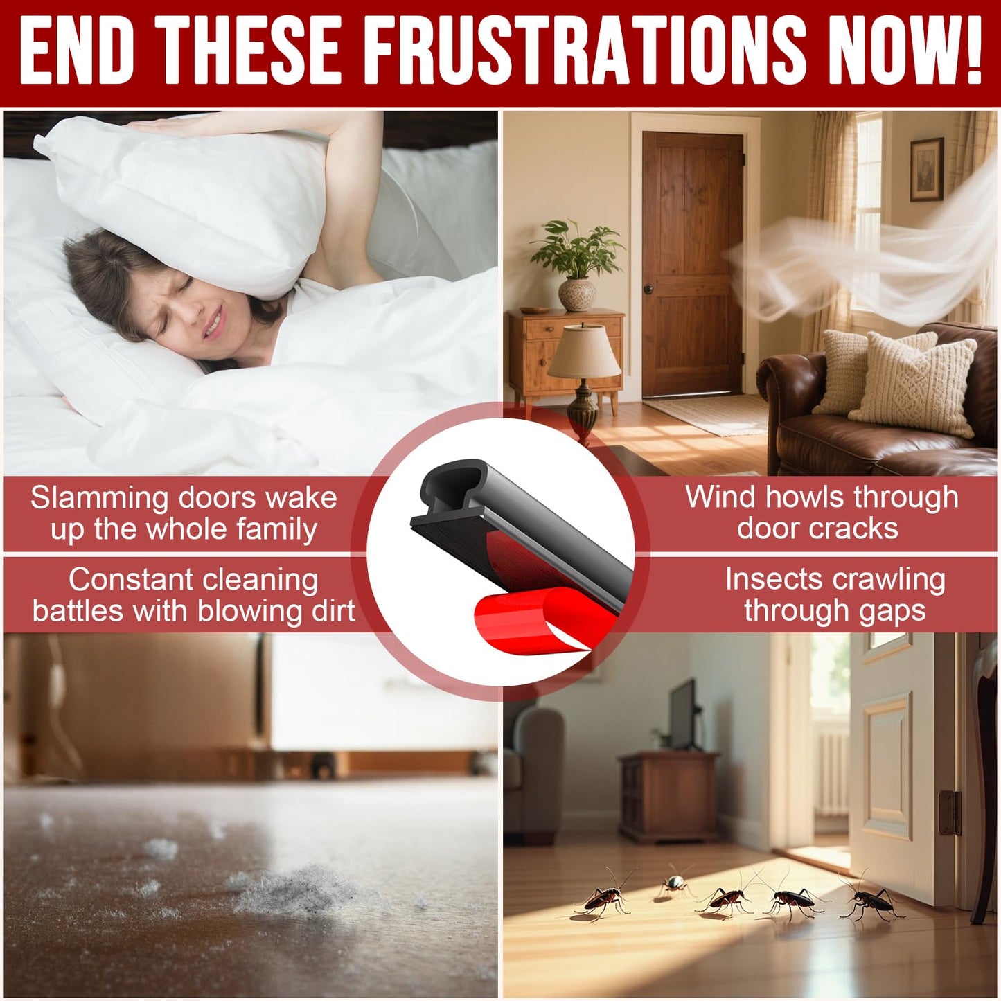 alophoty 23 Ft Weather Stripping Door Seal - Rubber Door Seal Strip for Door Frame, Self Adhesive Doors Soundproofing Strip, D Shaped Weather Stripping for Doors Windows, Black (W×H: 0.35×0.24 in)