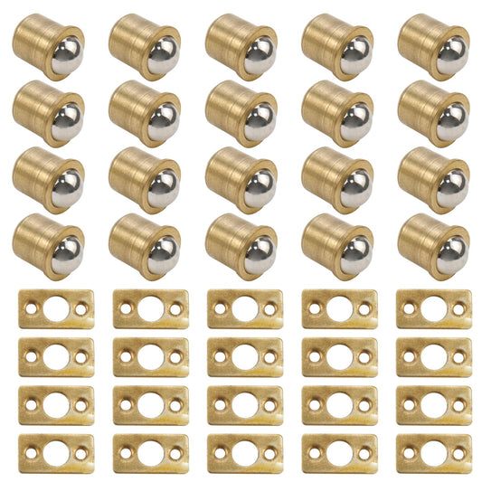 Rannb Brass Ball Catch 9.5mm Bottom Dia Cabinet Door Ball Catch Latch Closures -20pcs