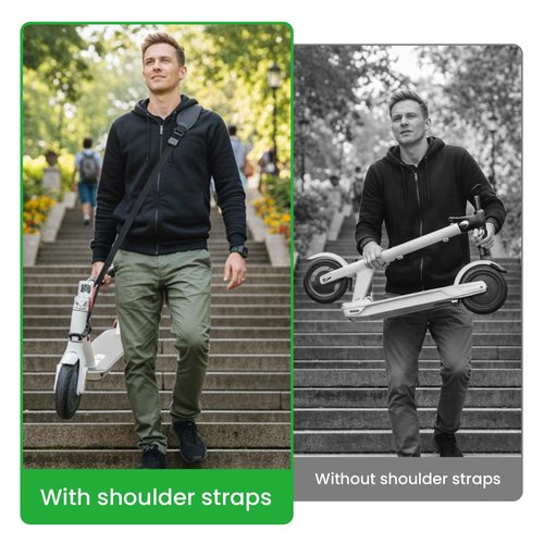 Klevery Kick Scooter Shoulder Carrying Strap, Adjustable Carrier Belt with Non-Slip Shoulder Pad for Foldable Bike, Electric Scooter, Ski Board, Beach Chair