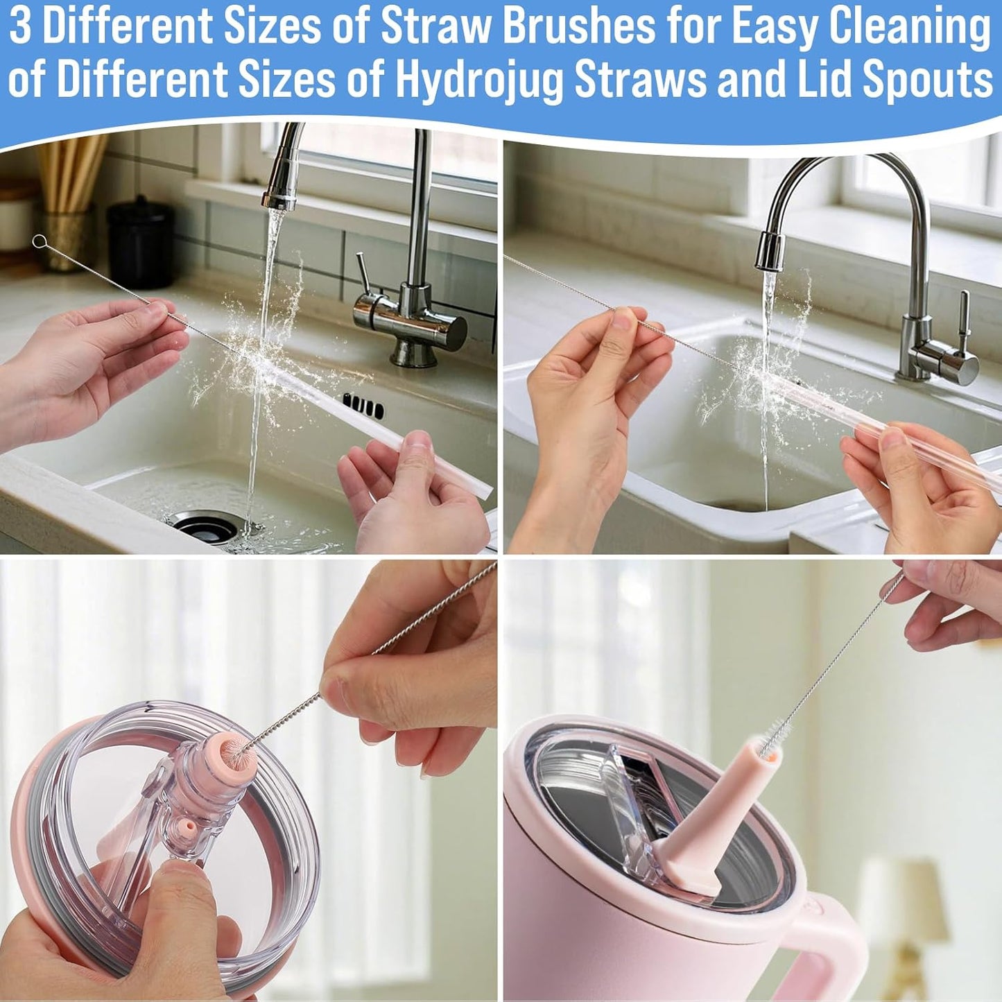 XANGNIER Water Bottle Cleaner Brush Set - 5 Pcs for Hydrojug & Tumbler Accessories | Fits 20 oz, 32 oz, 40 oz
