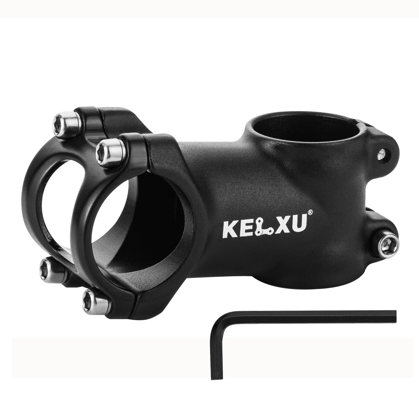 Kelxu 31.8mm Bike Stem 60mm 7-Degree Lightweight Aluminum Alloy Handlebar Stem Compatible with Mountain Bike, Road Bike, BMX (Black)