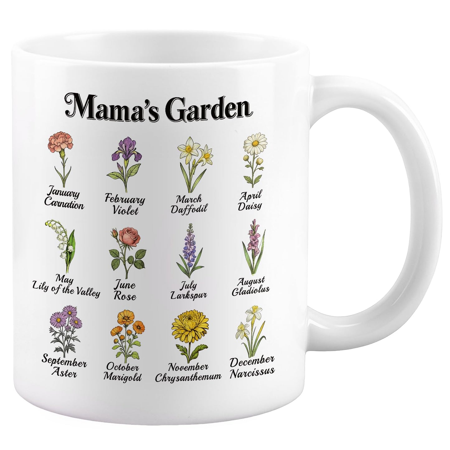 MAVIT Mom Birthday Gifts from Daughter Son - Large Coffee Mugs Ceramic 12Oz Tea Cup, Mama‘s Garden Best Mom Ever Gifts, Mothers Day Gifts for Mom