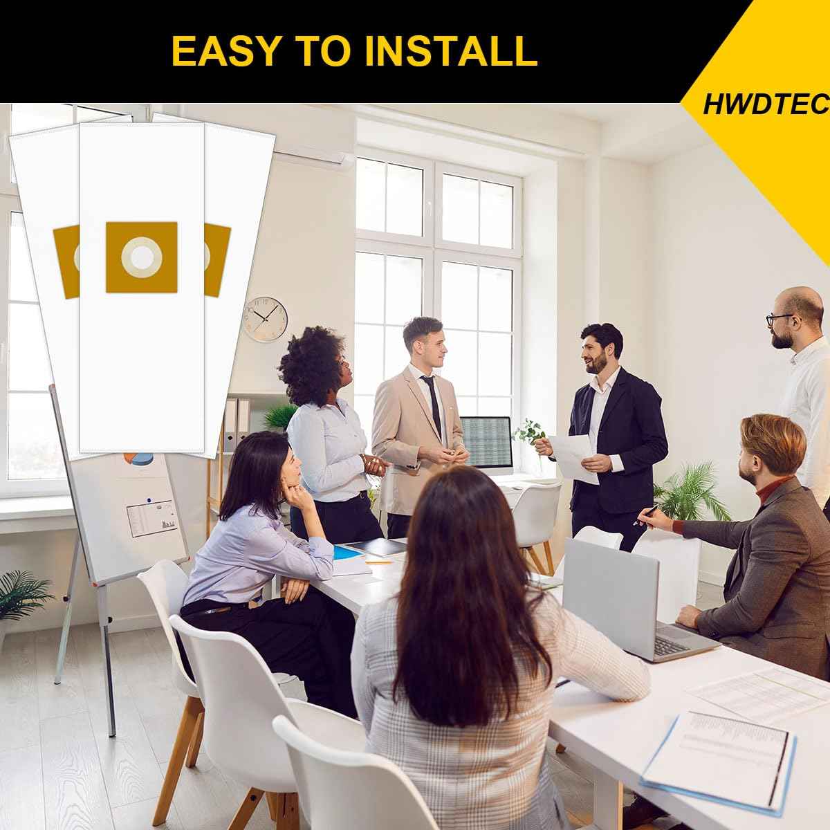 HWDTEC 6 Pack Type Y HEPA Vacuum Bags for Hoover Style Y, Z, YZ WindTunnel Upright Vacuum Cleaners, Replacement Part 4010100Y, AH10040, 902481001, 4010801Y, AH10165