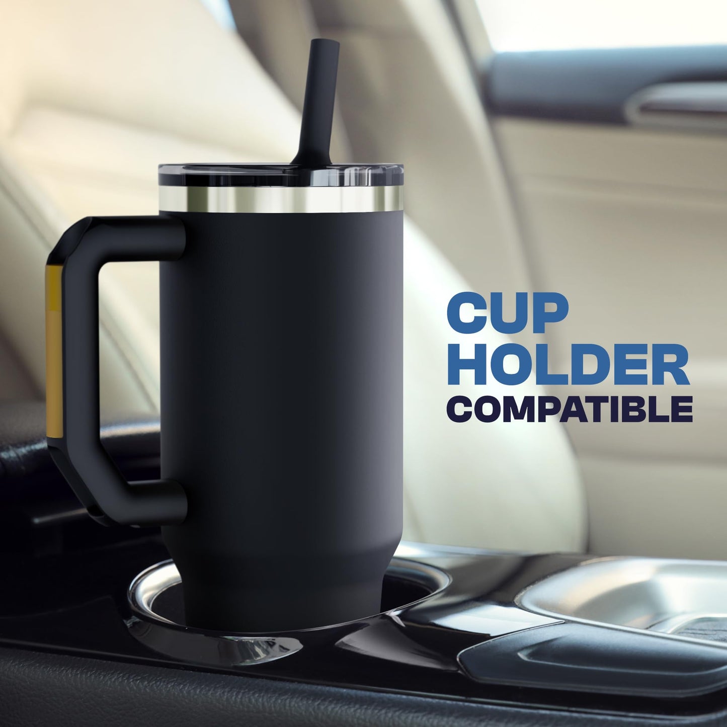 Thicc Buddy - 40 oz Stainless Steel Vacuum Insulated Tumbler with Lid and Straw for Water - Travel Mug Cupholder Friendly - Gifts for Women Men Him Her (Wild Floral)