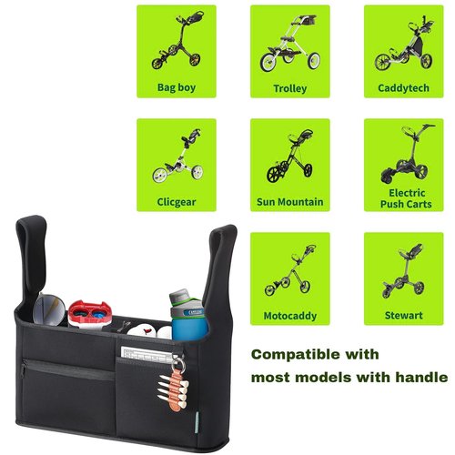 Golf Bag, Push Cart Golf Organizer, Golf Storage Bag, Multifunctional Cart Bag Suitable for Various Cart Storage Bags with Handles