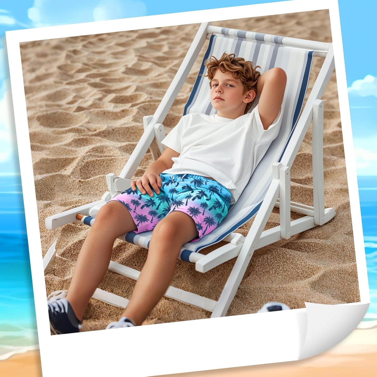 Skiennix Boys Swim Trunks - Quick Dry Swim Shorts with Compression Liner | Size 10-12