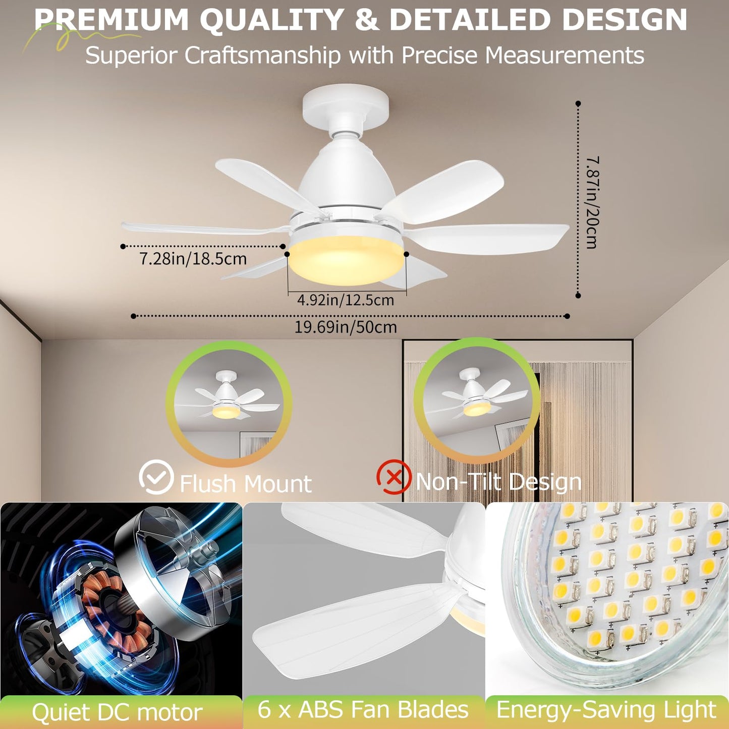 Ealken Socket Fan Light Ceiling Fans with Lights and Remote, Dimmable LED 3 Colors 3000K-6500K, 1556 Lumens Light Bulb Screw in Ceiling Fan for Bedroom, Kitchen, Living Room, Closet