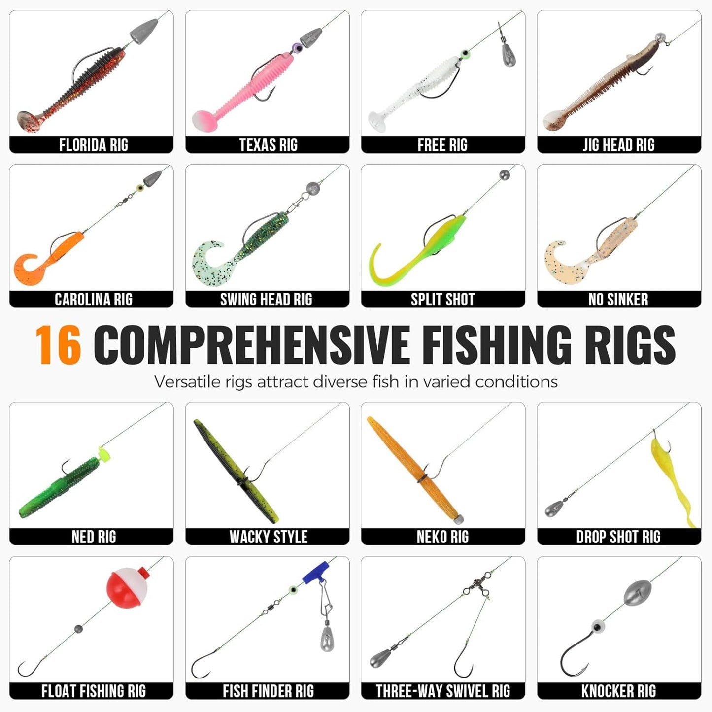 PLUSINNO Large Fishing Tackle Box - 3 Layers with 415Pcs Lures, Pliers, Hooks & Accessories | Perfect Gift for Men