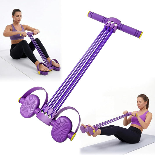 Pedal Resistance Bands - Adjustable 6-Tube Heavy-Duty Rubber Bands for Full Body Workout | Home Fitness