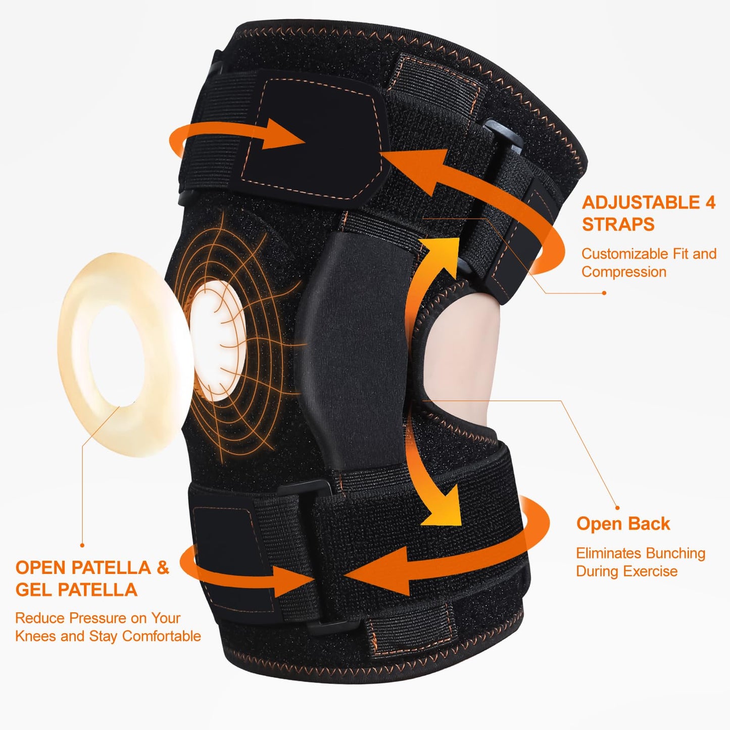 CHIYAN Hinged Knee Brace with Side Stabilizers for Men Women, Metal Hinge Knee Support for Meniscus Tear Arthritis Pain Relief, ACL, PCL, MCL