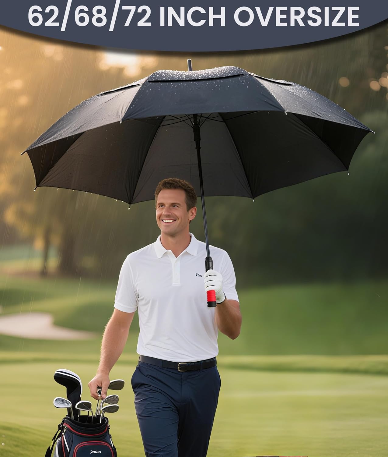 SIEPASA Golf Umbrella - Large 62/68/72 Inch Automatic Open - Windproof, Waterproof, Double Canopy