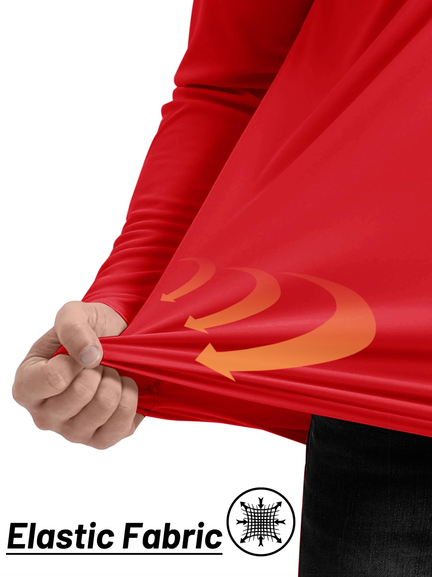 TACVASEN Shirts for Men Running 1/4 Zip Shirts Uv Protection Workout Hiking Mens Long Sleeve T Shirts Rash Guard Dry Fit Tomato Red Dry Fit M
