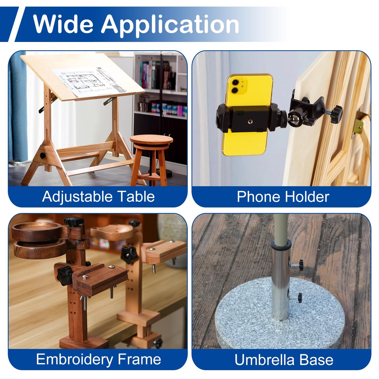 MroMax 10Pcs 1/4"-20 x 1 Threaded Knurled Thumb Nuts, Black Plastic Knobs Clamping Screws, Grip Knob Screw for Replacing Umbrella Base