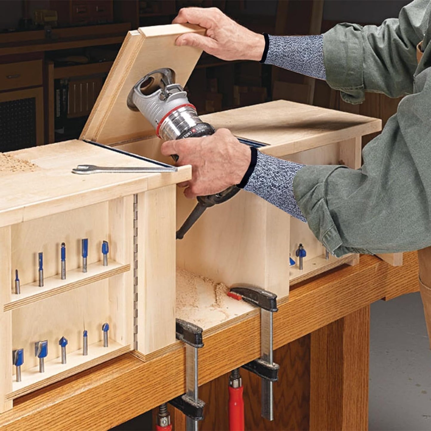 REDANHA 2 Pairs Arm Protection Sleeves Level 5 Protection Cut Burn Resistant Sleeve Anti Abrasion Forearm Cover Protector for Men Women (Grey)