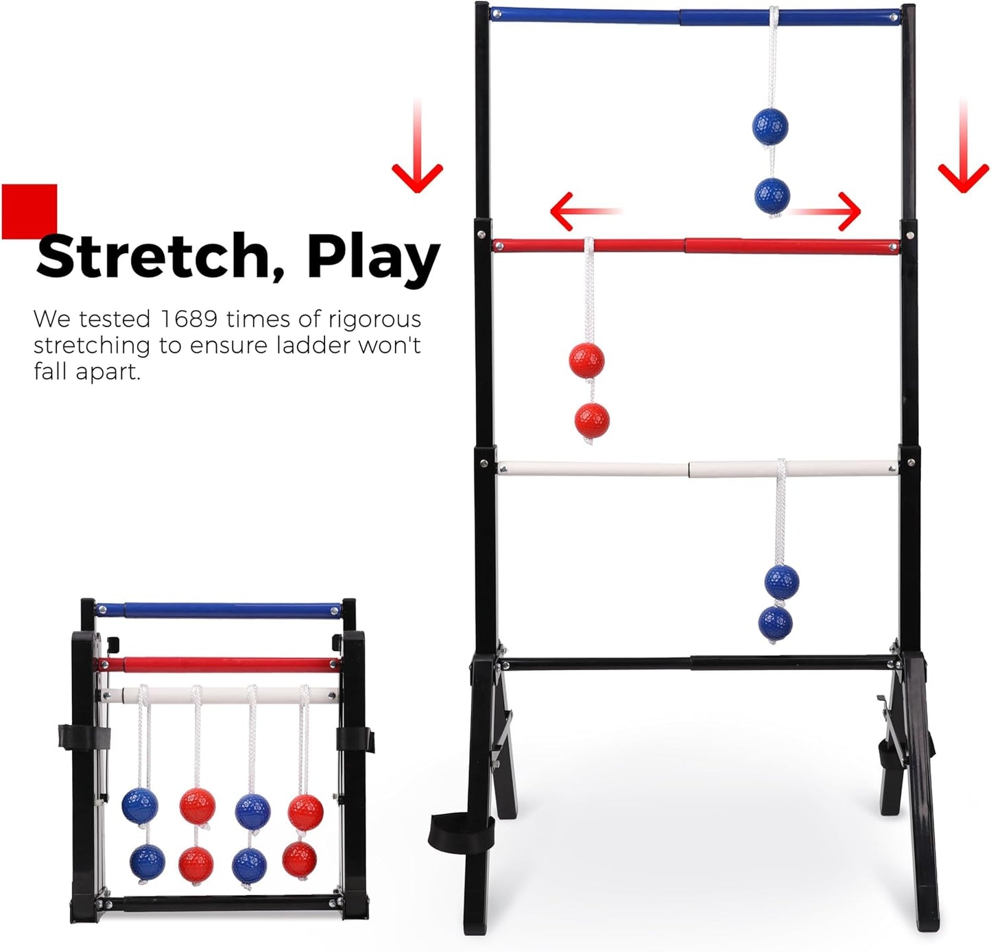 Skiennix Metal Ladder Ball Set - Portable Ladder Toss for Outdoor Fun | Includes Carrying Case, 6 Bolas & Scoreboard