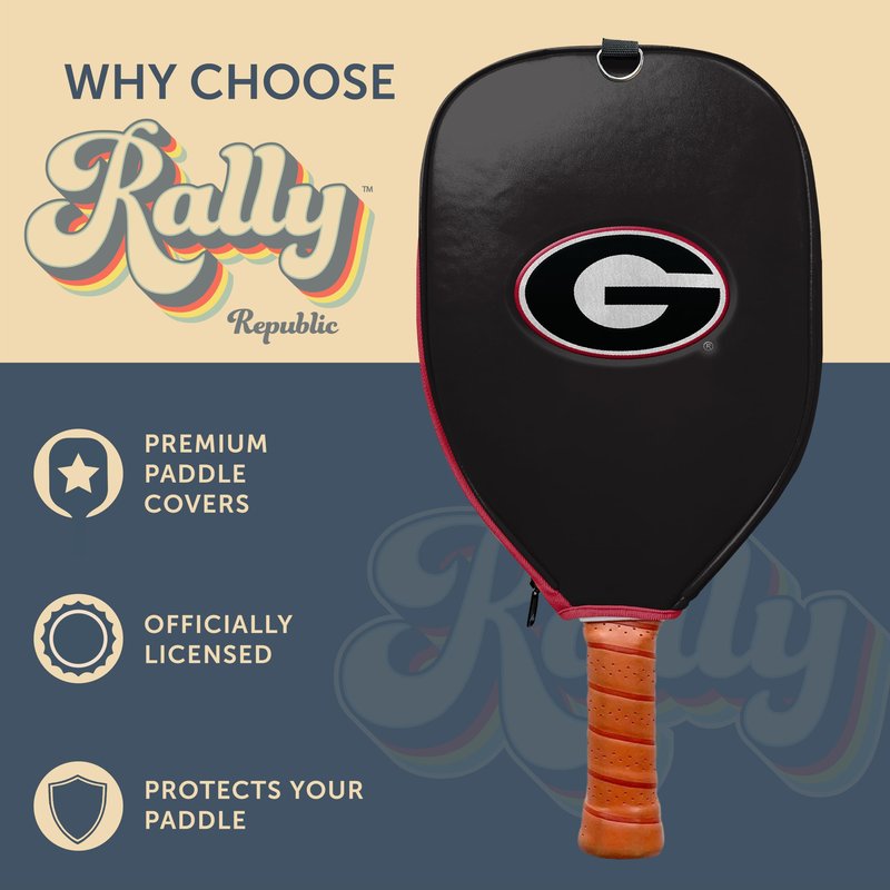 Rally Republic Georgia Bulldogs Oval G Logo Pickleball Paddle Cover Leather