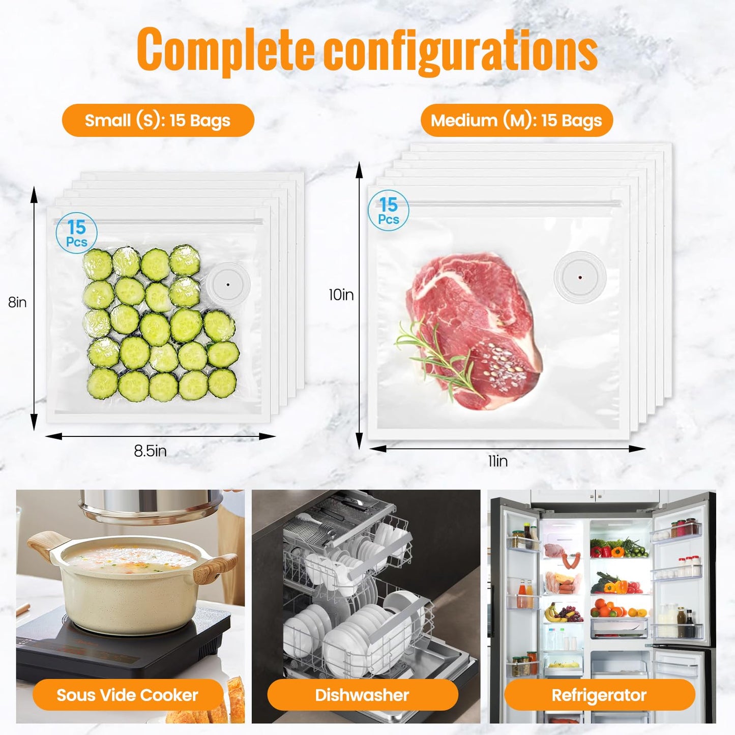 Vacuum Sealer for Food with Visible Water Tank, Cordless Food Sealer
