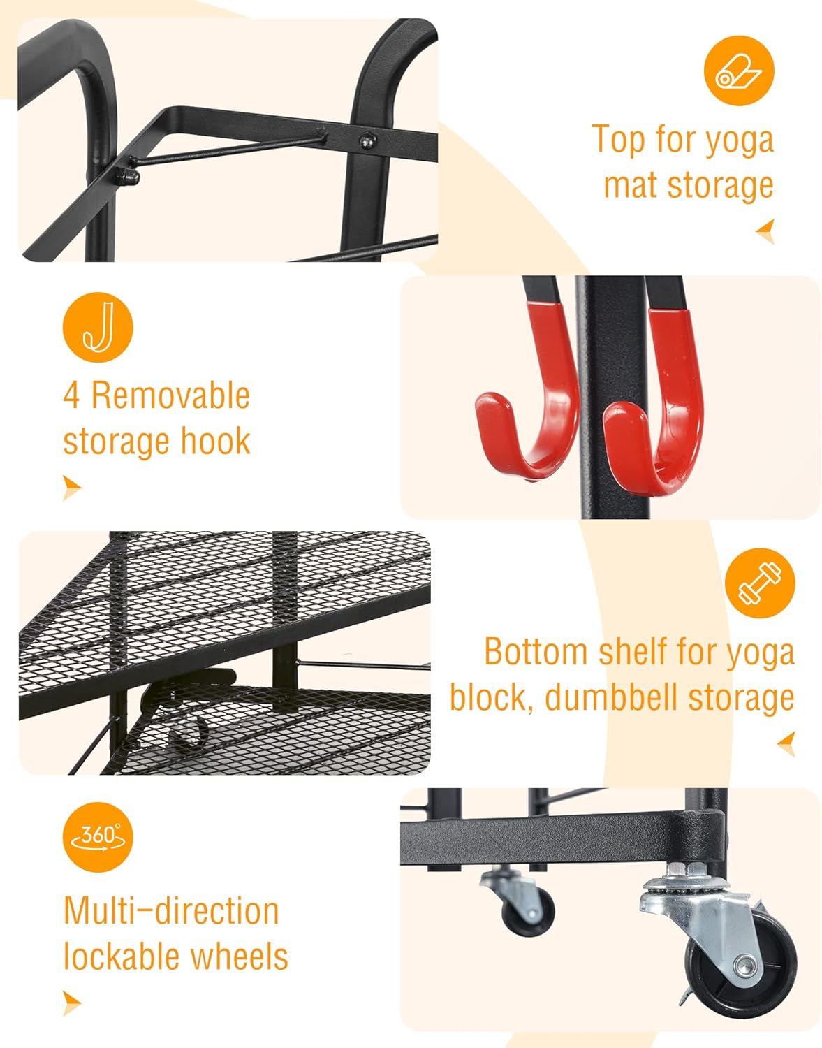 PLKOW Dumbbell Weight Rack - Home Gym Storage Solution for Dumbbells & Yoga Mats | Durable Design