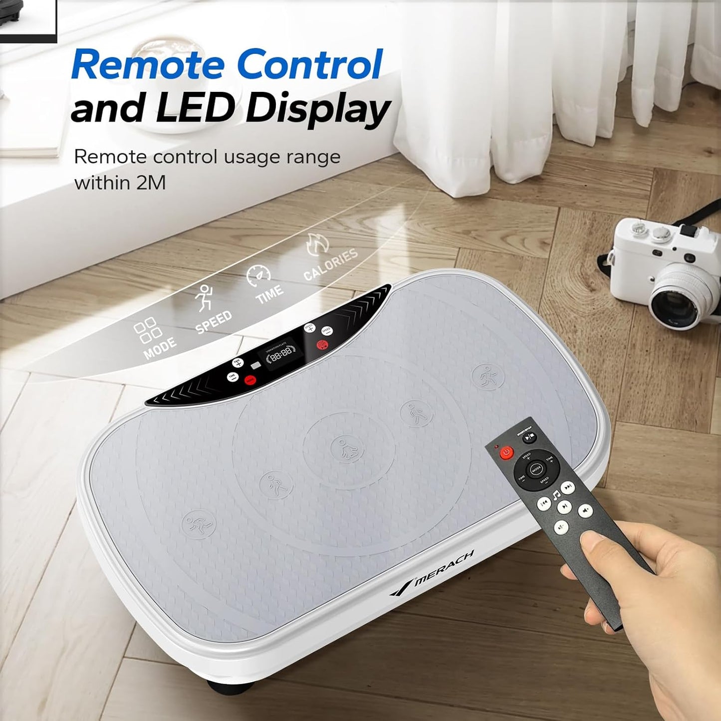 MERACH Vibration Plate - Lymphatic Drainage & Weight Loss Machine with Bluetooth & LED Display | Home Workout Equipment for Men & Women