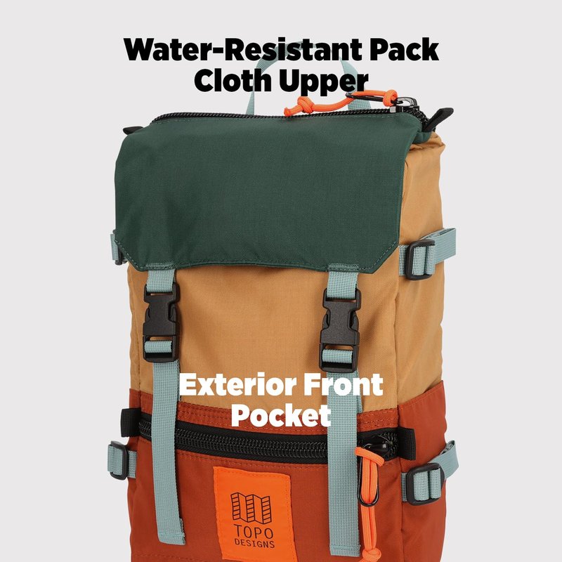 Topo Designs Rover Pack Mini - Small Sized Daypack for EDC, Day Trips, Hikes, Iconic Denver Design, Fair Trade + Bluesign (Bone White/Beetle)
